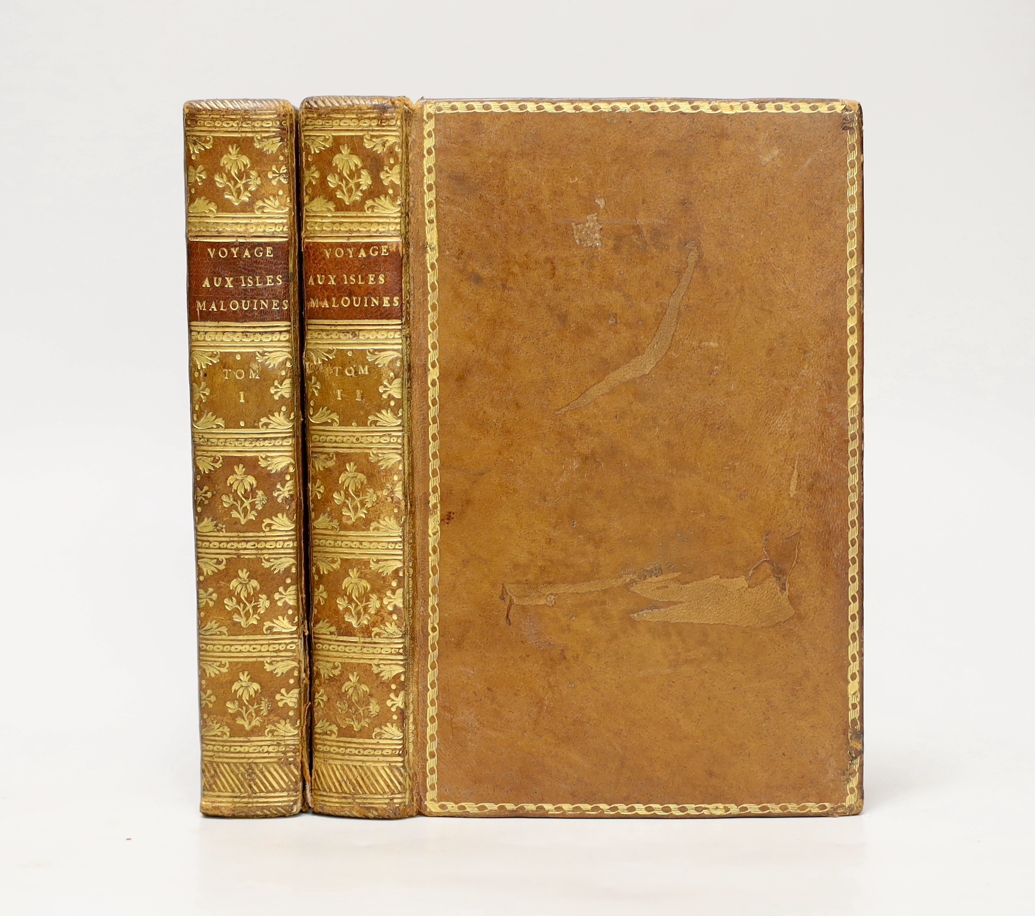 Pernetty, Dom - Histoire d'un Voyage aux Isles Malouines, fait en 1763 & 1764; avec des Observations sur le Detroit de Magellan, et sur les Patagons ... nouvelle edition, 2 vols. 16 folded plates (mostly natural history,
